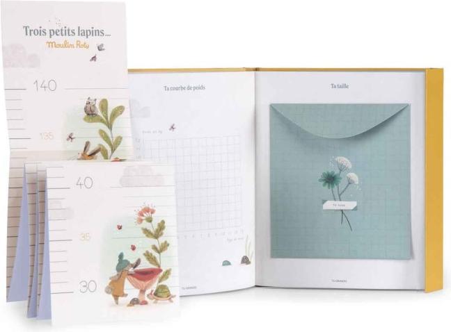 Image du produit Moulin Roty Livre de naissance Trois Petits Lapins 80 pages (français)