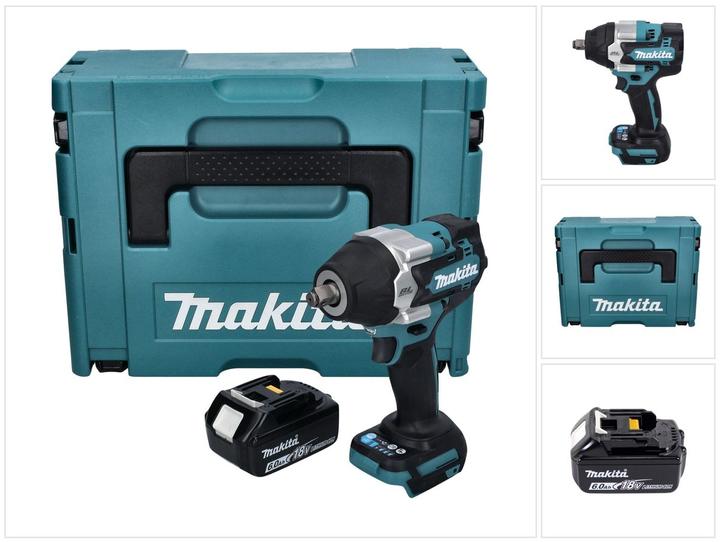 Image du produit Makita DTW 700 G1J Clé à choc sans fil 18 V 700 Nm 1/2" XPT Brushless + 1x batterie 6,0 Ah + Makpac - o (Fonctionnement sur batterie)