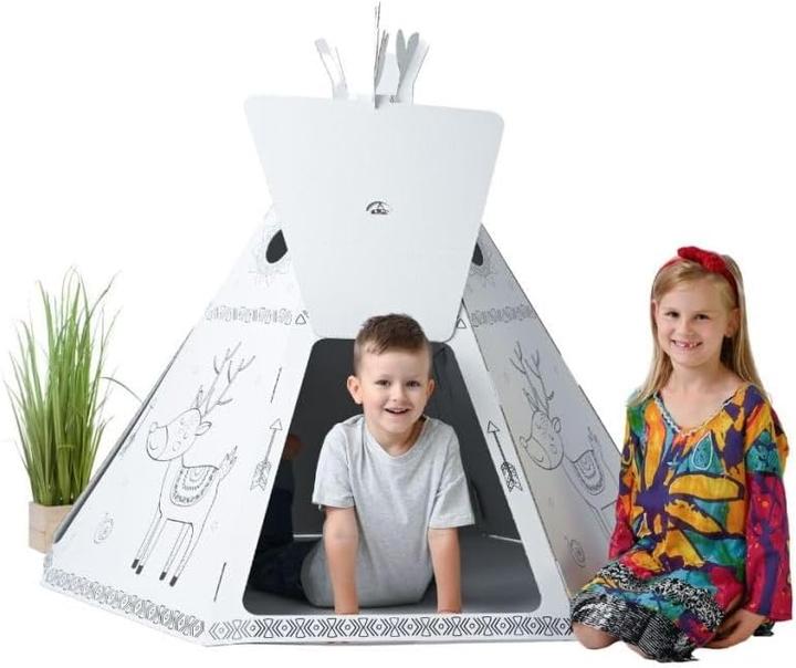 Image du produit Extralink Tente de jeu Tipi en carton à peindre et à jouer