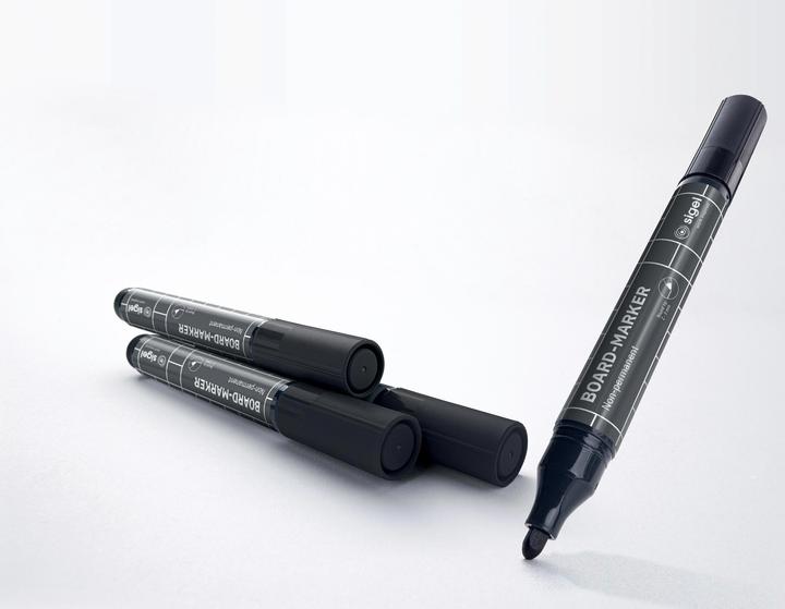 Produktbild Sigel Non-permanent Marker 4 Stück, Schwarz (Schwarz, 3 mm, 4 x)