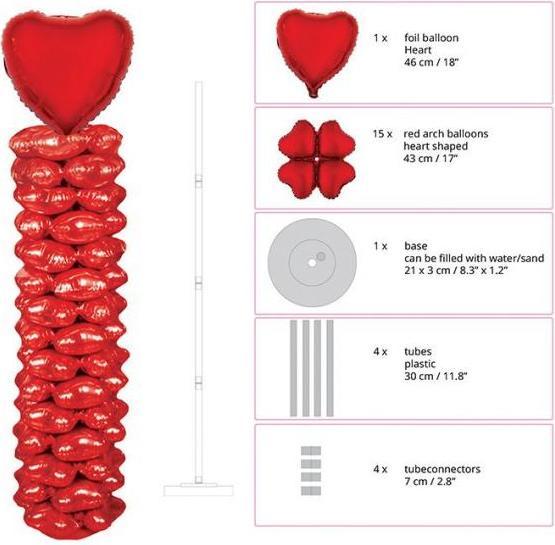 Produktbild Espa Ballon Säule ca. 170cm mit 16 Folienballons Love Herz