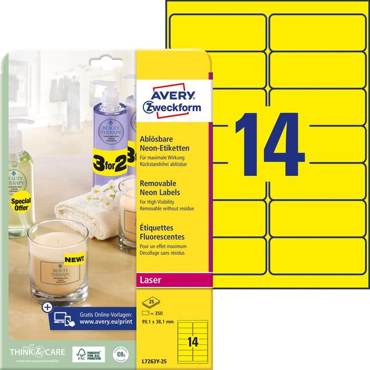 Produktbild Avery Etiketten in Sonderfarben