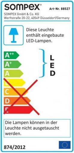 Energie-Label Sompex Pendelleuchte Atomic 27000 K, Schwarz (1200 lm)