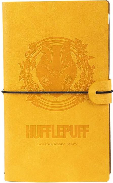 Actual product image - Hufflepuff leather travel notebook 12x19.6 cm (yellow) (Checked, Hardcover)