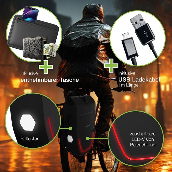 Image du produit Eloneo Sacoche de vélo pour ordinateur portable (28 l, Sacoches)