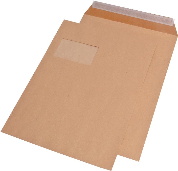 Immagine prodotto Elepa Busta postale, DIN C4, con adesivo, finestra, marrone, Natron, 90g/mq (1 x)