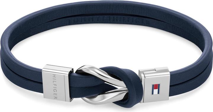 Actual product image Tommy Hilfiger Braided Knot Bracelet (19 cm, Leather, Stainless steel)