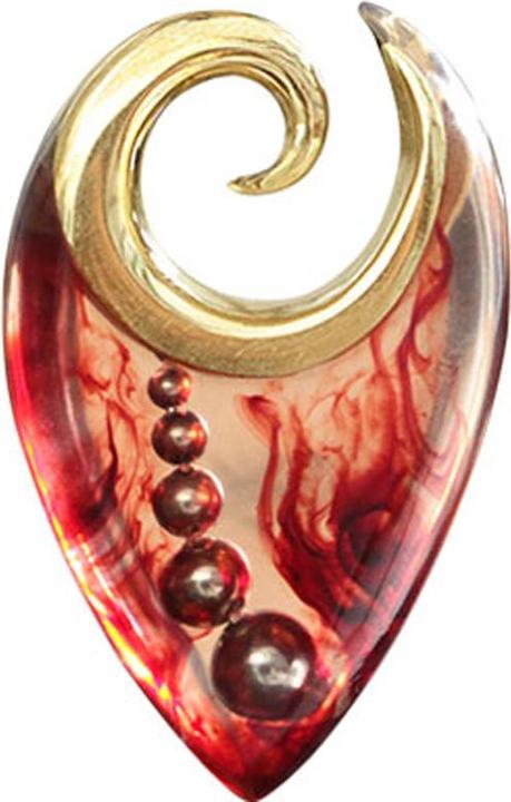 Immagine prodotto Star Piercing Ohrgewicht Spirale vergoldet Kugel Epoxy transparent (Organico, Ottone)