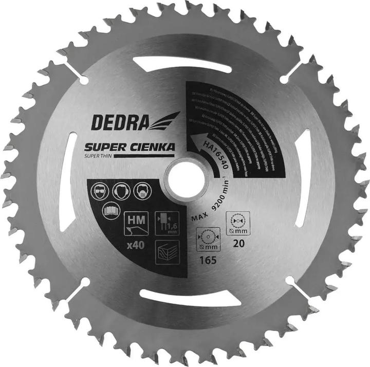 Actual product image Dedra Circular saw blade SUPER THIN for wood 40z 185x20x1,1x1,6mm