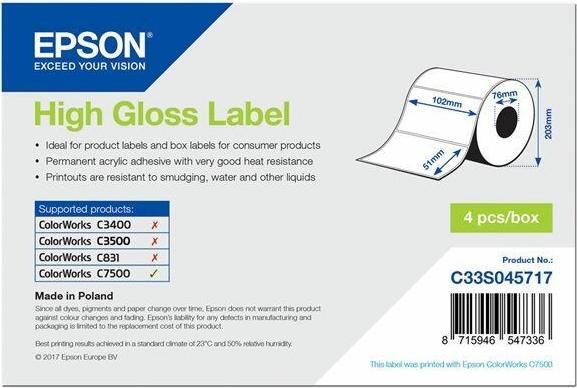 Epson HIGH GLOSS DIE-CUT 102X51MM