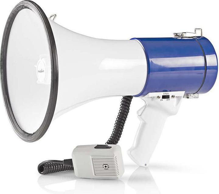 Image du produit Nedis Mégaphone | Portée maximale : 1500 m | Réglage du volume maximal : 135 dB | Microphone amovible (Porte-voix)