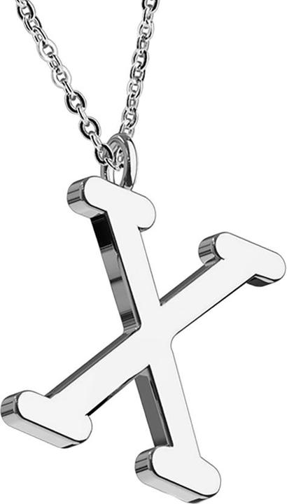 Actual product image Star Piercing Chain silver pendant letter X (without brass, Surgical steel 316L)