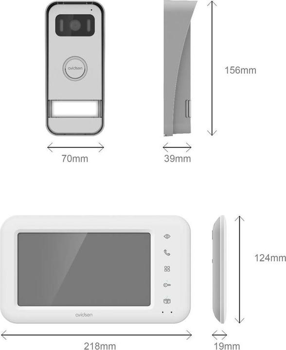 Produktbild Avidsen ELIA Video-Türsprechanlage Kabelgebunden Komplett-Set Weiss, Aluminium (Kabelgebunden)