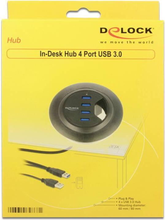 Actual product image Delock Desktop Hub 4 Port USB 3.0 (USB-A, 4 Ports)