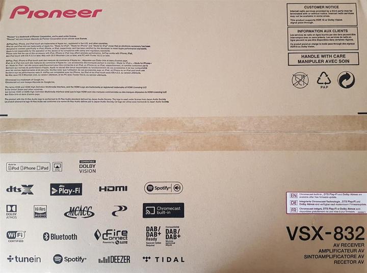 Image du produit Pioneer Vsx-832 (5.1 canaux, FM, AM)