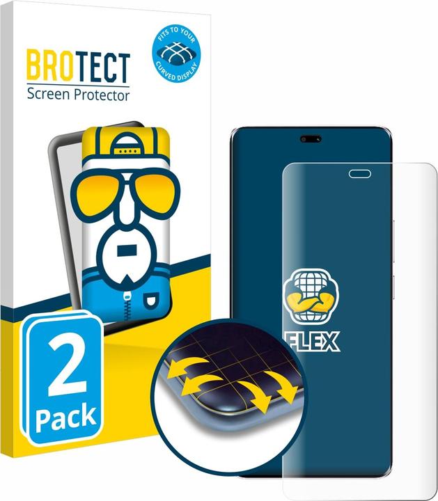 Produktbild BROTECT Fullscreen Schutzfolie Displayschutz Folie Klar Transparent (2 Stück, Honor Magic7 Lite)