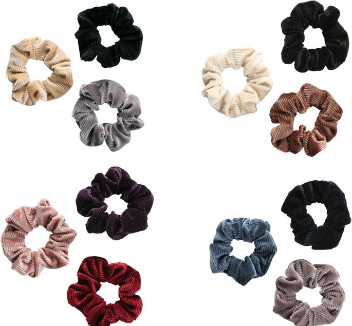 Produktbild Trisa Fashion Manchester Scrunchy Altrosa, Violett, Bordeaux 3 Stk. (Haargummi)