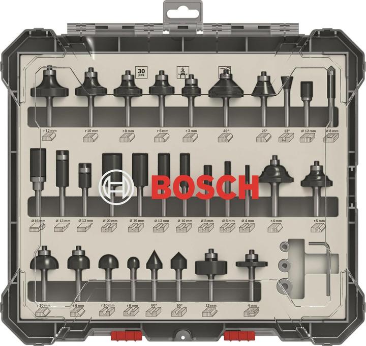 Actual product image Bosch Professional Zubehör 30-piece milling cutter set, 6 mm shank for hand milling cutters