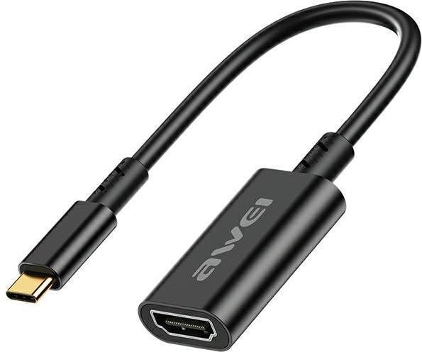 Produktbild Awei Adapter CL-217T USB-C/HDMI czarny/black 4k@30Hz (USB Typ-C, HDMI, 1.50 cm)