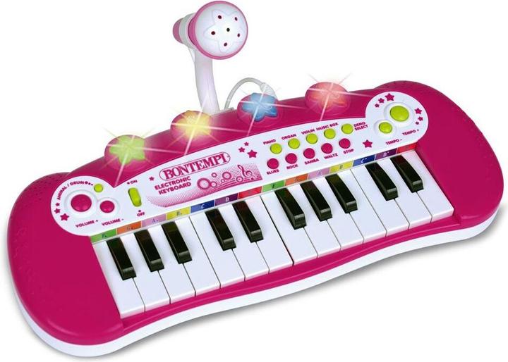 Produktbild Bontempi Keyboard mit Mikrofon Pink (Englisch)