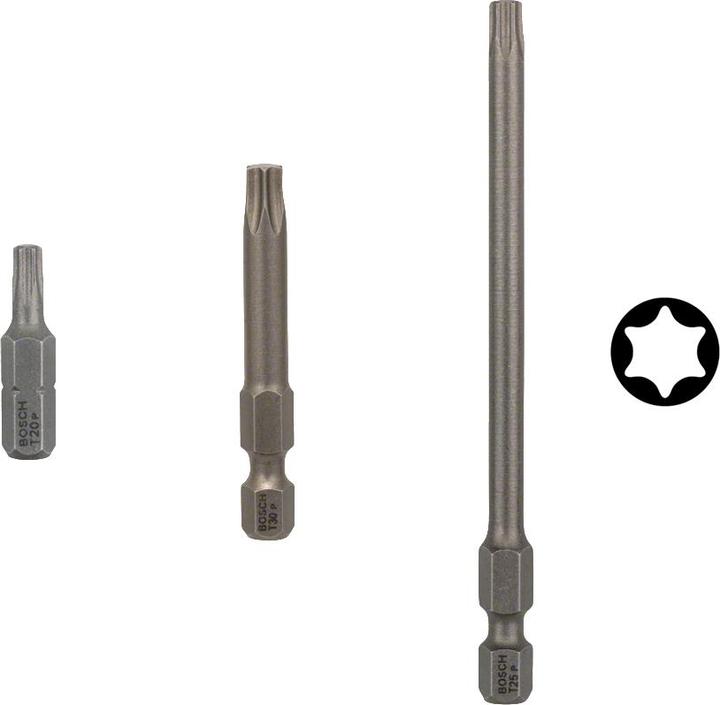 Produktbild Bosch Professional Zubehör Schrauberbit Extra-Hart T10, 25 mm, 3er-Pack (T 10)