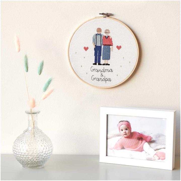 Actual product image Rico Design Figurico Grandma & Grandpa" Embroidery Kit