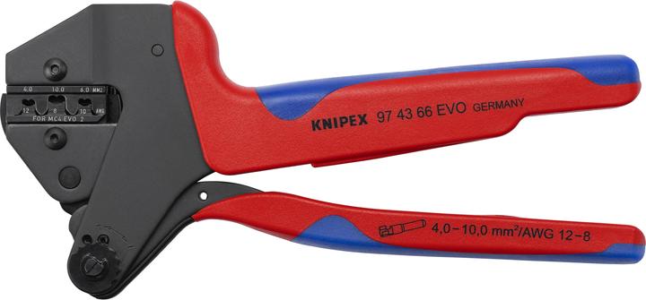 Knipex Crimping system pliers 97 43 66 EVO (red/blue, for EVO 2 solar connectors) (200 mm)