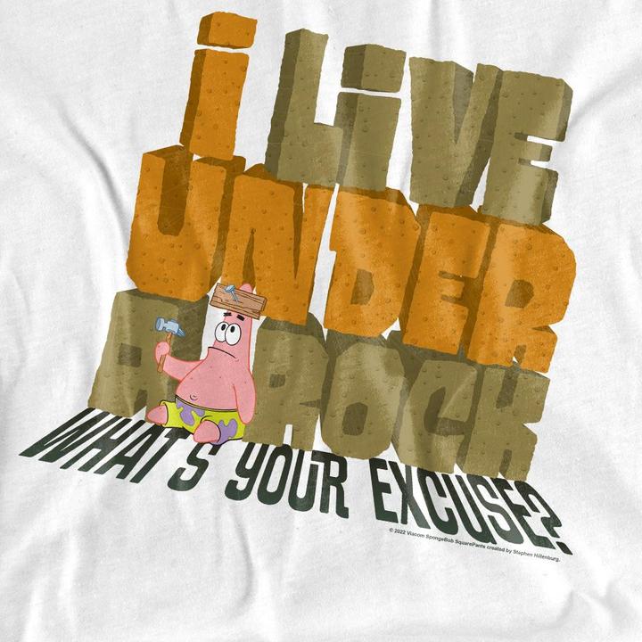Actual product image Spongebob Squarepants Unisex Adult What's Your Excuse? T-Shirt (XXL)