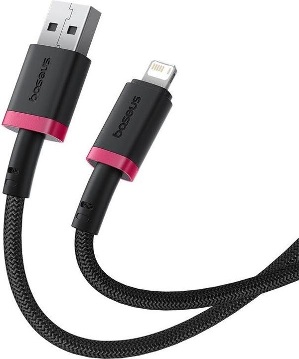 Image du produit Baseus Câble de recharge rapide Dura Type A vers IP 2.4A Noir Rouge (1 m, USB 2.0)