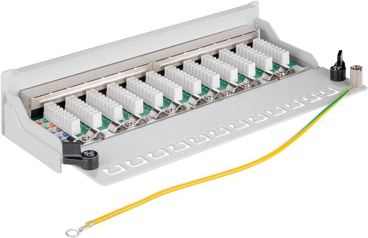 Actual product image Goobay CAT 6 Mini/Desktop Patch Panel, 12 Port, Gray