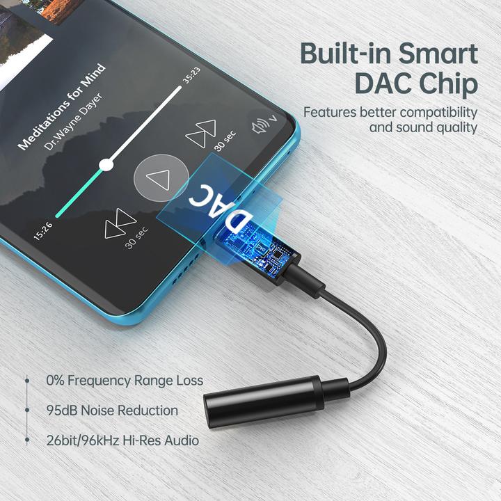 Produktbild Choetech 3.5mm Klinke – USB C (Headset-Adapter)