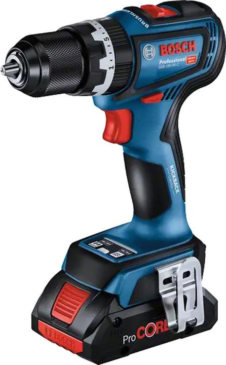 Immagine prodotto Bosch Professional Trapano a percussione a batteria GSB 18V-90 C (2x4.0Ah ProCore, GAL 18V-40, L) (Batteria ricaricabile)