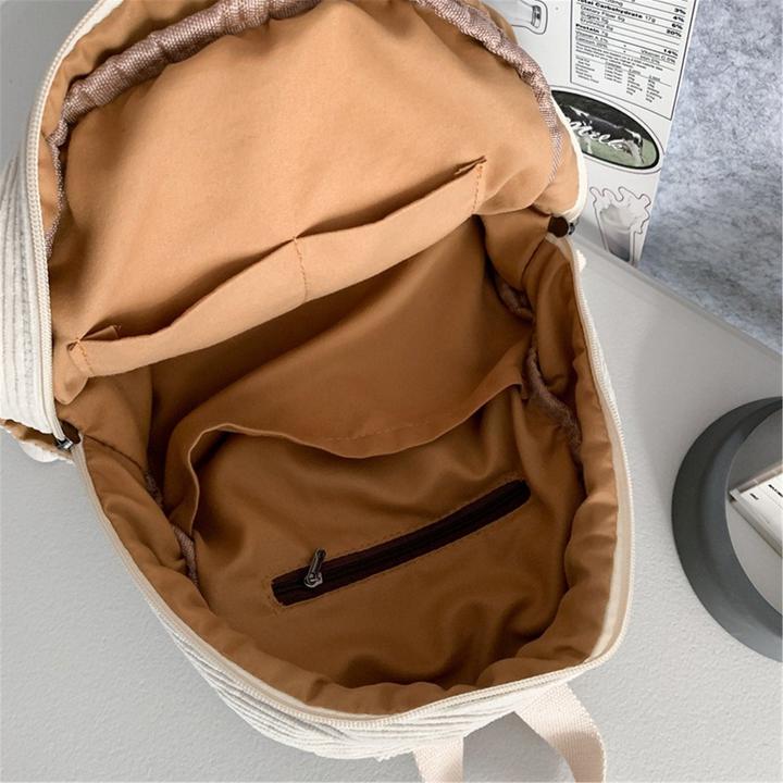 Actual product image Only-Bags.Store Cord Backpack,High School University Backpack,Retro Simple
