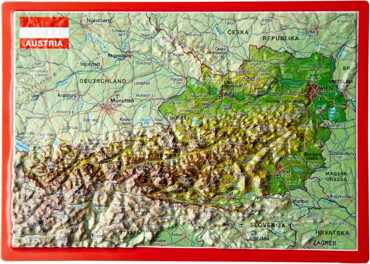 Actual product image 3D relief postcard Austria