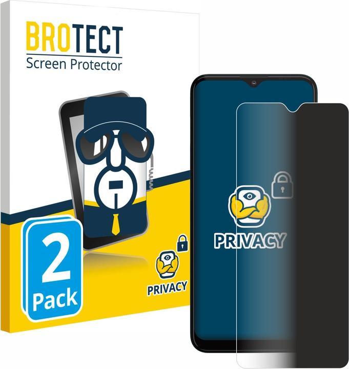 Productafbeelding BROTECT Anti-spionnetje privacyfolie Beschermfolie tegen blauw licht (2 Stuk, Motorola Moto G10 Vermogen)