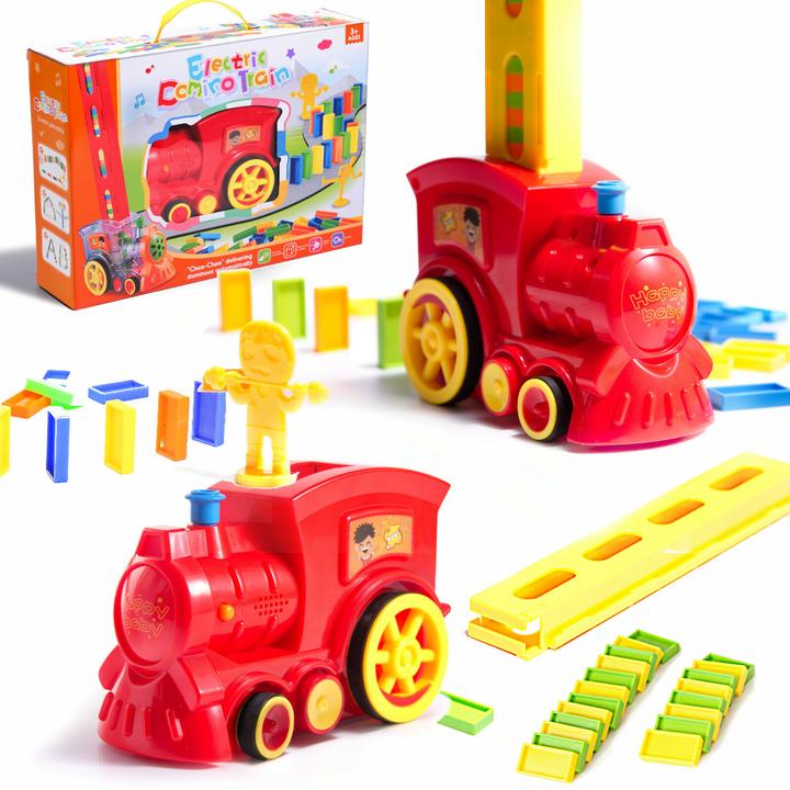 Actual product image Ikonka Train Locomotive Train domino puzzle red
