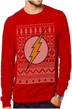 Actual product image HEO The Flash Sweater: Dc Comics Christmas Logo Sweatshirt (L)