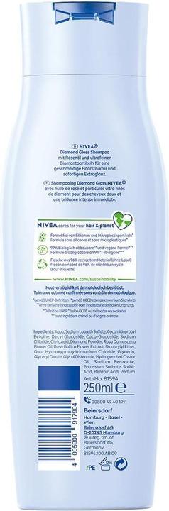 Immagine prodotto NIVEA Diamond Gloss Shampoo Fl 250 ml (250 ml, Shampoo liquido)