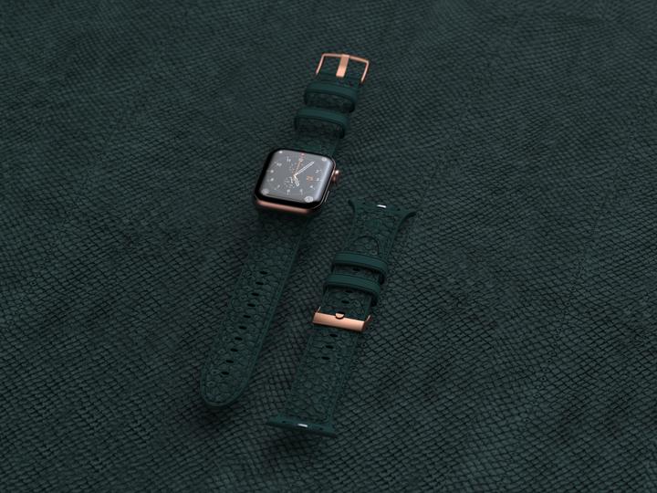 Actual product image Njord Jord Watch Strap For (40 mm, 41 mm, Stainless steel fastener, Salmon leather, Vegan Leather, Apple Watch)