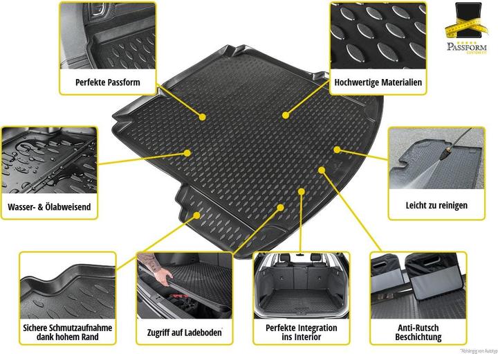 Image du produit Walser Bac de coffre pour VW Touran I BJ 2003 - 2010, Touran II BJ 2010 - 2015 7 places, 3ème rangée droite