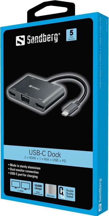 Immagine prodotto Sandberg USB-C-Dock (USB-C, 1 Porti)
