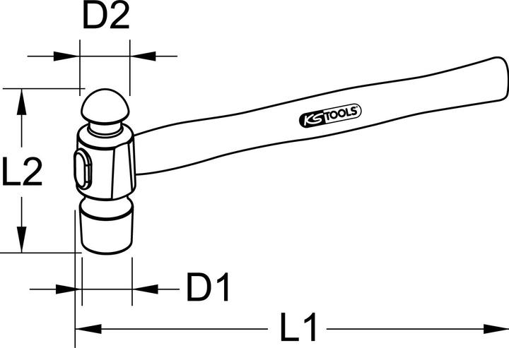 Actual product image KS Tools BRONZEplus locksmith's hammer, American shape, 1000 g (1000 g)
