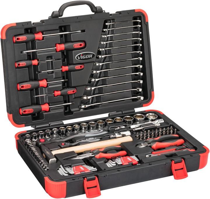 Vigor Valigetta portattrezzi V4 incl. utensile, apertura chiavi 3 - 32 mm, 95 pezzi. (95 pezzi)