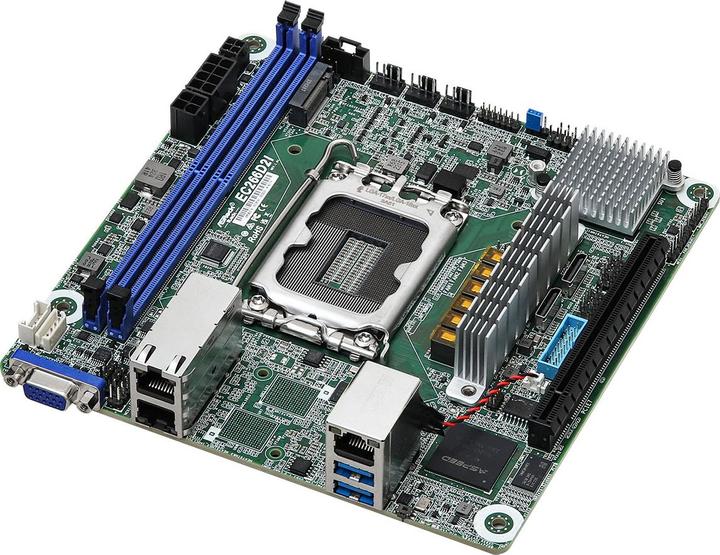 Actual product image AsRock Mainboard EC266D2I mini-ITX Socket 1700 DDR5-only Single (LGA 1700, Intel C266, Mini-ITX)
