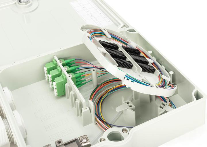 Image du produit Digitus Boîtier de distribution FTTH, monomode, LC-APC Raccords pré-connectés, pigtails