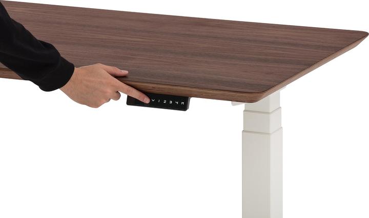 Actual product image Oakywood Standing Desk wooden table with height adjustment - Veneer - Walnut veneer / 120x60 / White - Oakywo (120 x 60 cm)