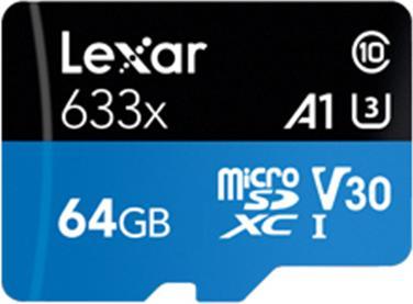 Produktbild Lexar High-Performance 633x microSDHC/microSDXC UHS-I U3 (64 GB, microSDXC, U3, UHS-I)