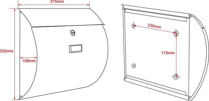 Immagine prodotto Wiltec Cassetta delle lettere V17 Antracite 375x108x330mm Blocco Targhetta Cassetta postale