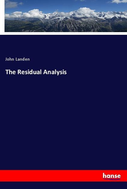 Actual product image The Residual Analysis (German, John Landen, 2018)