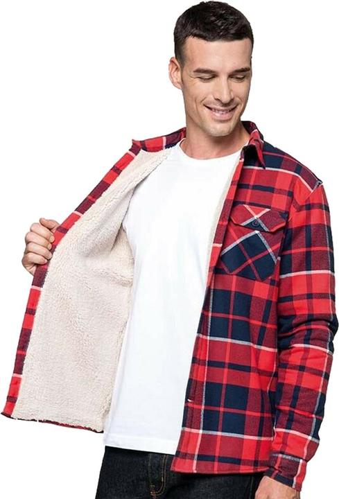 Actual product image Kariban Sherpa lining checked shirt jacket (XXL)